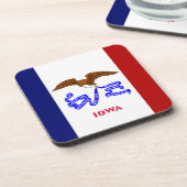 Iowa vlag bier onderzetter (Linkerzijde)
