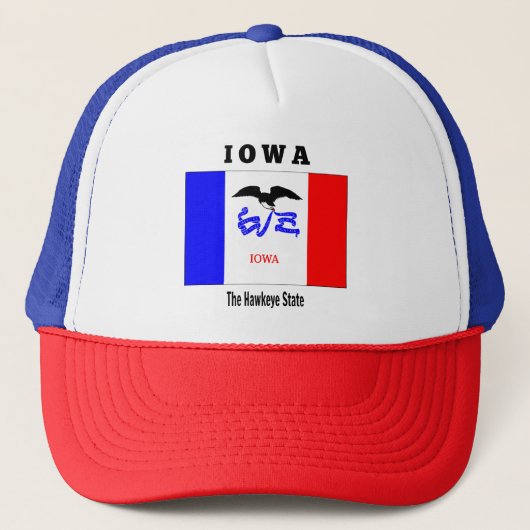 Iowa vlag, de Hawkeye staat Trucker Pet (Voorkant)