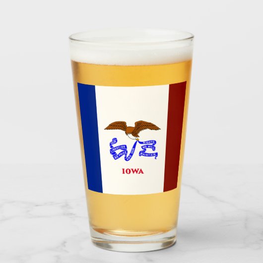 Iowa vlag glas (Voorkant gevuld)