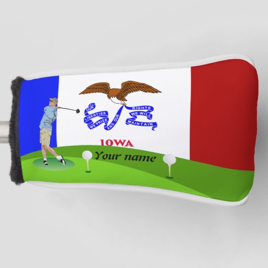 Iowa vlag golfheadcover (Voorkant)