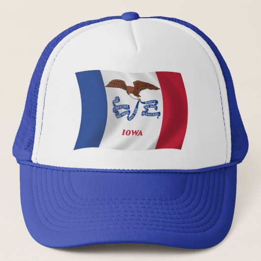 Iowa Vlag Hoed Trucker Pet (Voorkant)