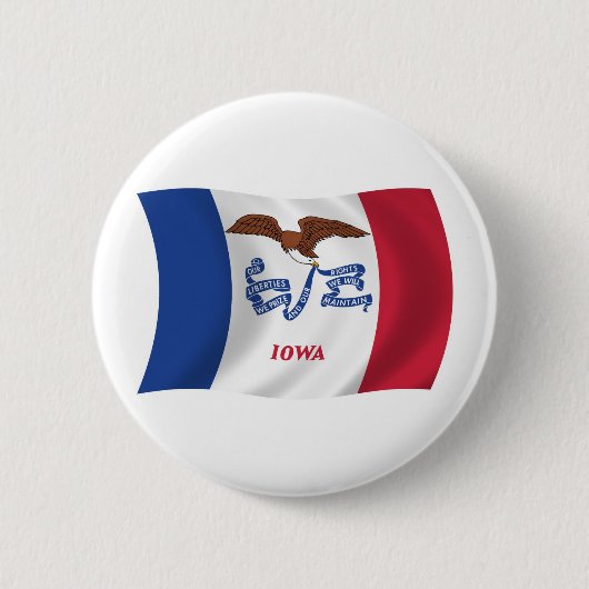 Iowa Vlag Knop Ronde Button 5,7 Cm (Voorkant)