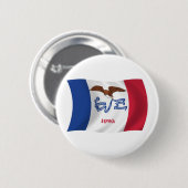 Iowa Vlag Knop Ronde Button 5,7 Cm (Voorkant /achterkant)