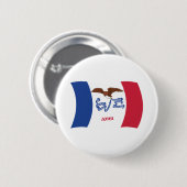 Iowa Vlag Knop Ronde Button 5,7 Cm (Voorkant /achterkant)
