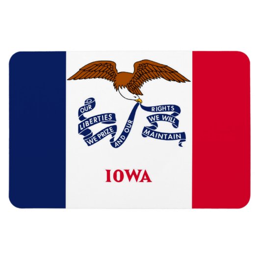 Iowa vlag magneet (Horizontaal)