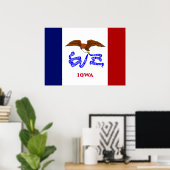 Iowa vlag poster (Thuiskantoor)