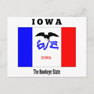 Iowa vlag, The Hawkeye State, Briefkaart