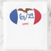 Iowa Vlagsticker Ovale Sticker (Tas)