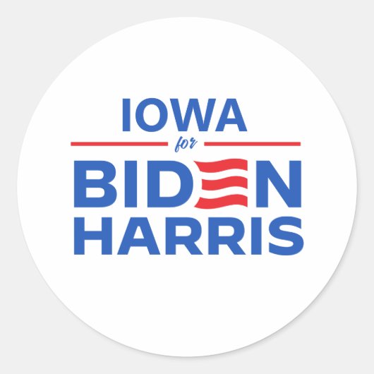 Iowa voor Biden Harris Ronde Sticker (Voorkant)
