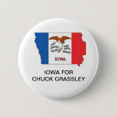 IOWA voor CHUCK GRASSLEY SENATE Button (Voorkant)