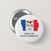 IOWA voor CHUCK GRASSLEY SENATE Button (Voorkant /achterkant)