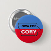 Iowa voor Cory Ronde Button 5,7 Cm (Voorkant /achterkant)
