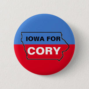 Iowa voor Cory Ronde Button 5,7 Cm