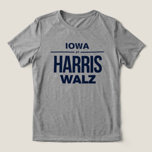 Iowa voor Harris Walz Tri-Blend Shirt (Design voorkant)