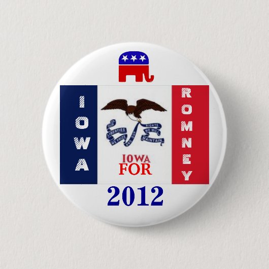 Iowa voor Romney 2012 Ronde Button 5,7 Cm (Voorkant)
