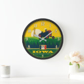 Iowa Wall Clock – Hawkeye State Farm Tractor Grote Klok (Huis)