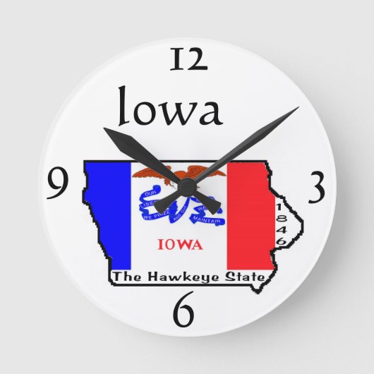Iowa Wall Clock Ronde Klok (Voorkant)