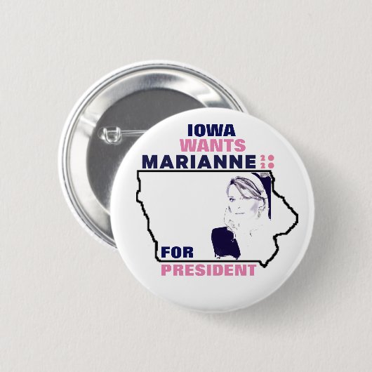 Iowa Wants Marianne Williamson 2020 Ronde Button 5,7 Cm (Voorkant /achterkant)