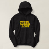 Iowa Wave to the Brave Stencil Letter Black Gold B Hoodie (Design voorkant)