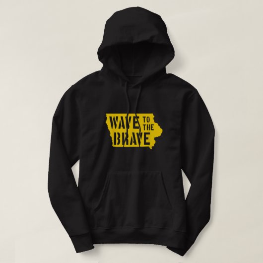Iowa Wave to the Brave Stencil Letter Black Gold B Hoodie (Design voorkant)