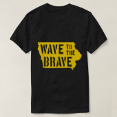 Iowa Wave to the Brave Stencil Letter Black Gold B T-shirt (Design voorkant)