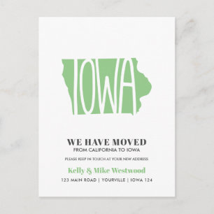 IOWA We hebben New address New Home verplaatst Briefkaart