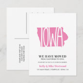 IOWA We hebben New address New Home verplaatst Briefkaart (Voorkant / Achterkant)