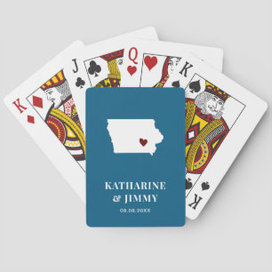 Iowa Wedding Favor Deck of Cards, State Map Pokerkaarten