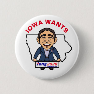 Iowa wil Andrew Yang 2020 Ronde Button 5,7 Cm