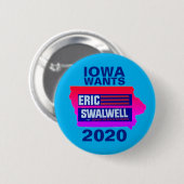 Iowa wil Eric Swalwell Ronde Button 5,7 Cm (Voorkant /achterkant)