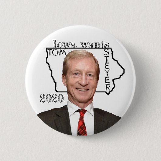 Iowa wil Tom Steyer 2020 Ronde Button 5,7 Cm (Voorkant)