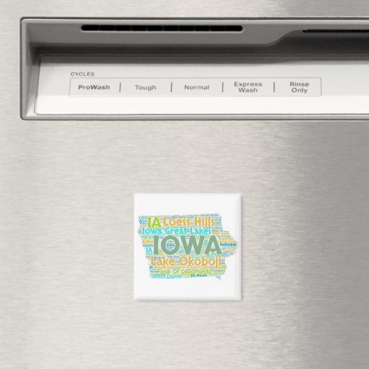 Iowa Word Cloud Magneet (Insitu (Vaatwasser))