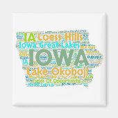 Iowa Word Cloud Magneet (Voorkant)