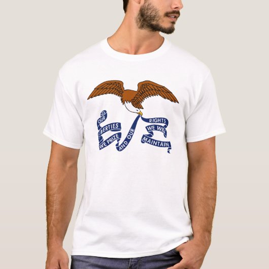 Iowaanse wapenschild, Amerikaanse staatsvlag T-Shi T-shirt (Voorkant)