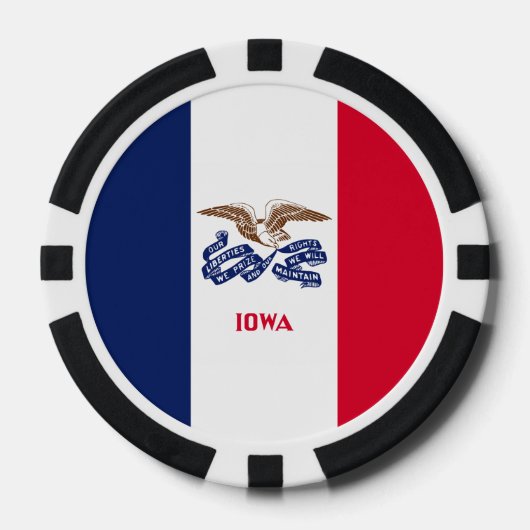 Iowan Flag, Flag of Iowa Poker Chips (Voorkant)