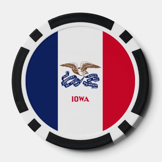 Iowan Flag, Flag of Iowa Poker Chips (Achterkant)