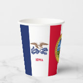 Iowan Flag & Seal, Flag of Iowa Papieren Bekers (Voorkant)