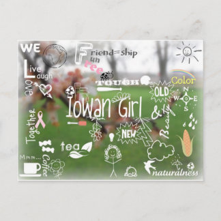 Iowan Girl Post-kaart Briefkaart