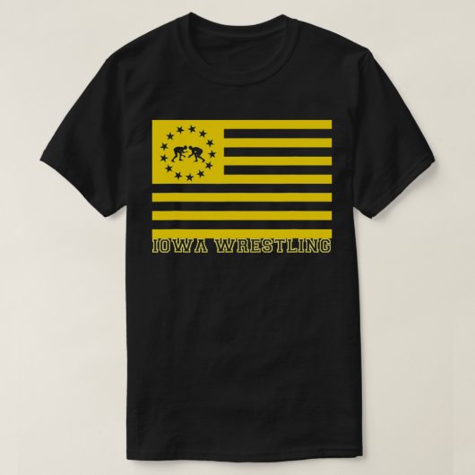 Iowan USA Flag Wrestler Fan the Hawkeye State Iowa T-shirt (Design voorkant)