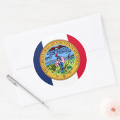 Iowan Vlag & Zegel, Vlag van Iowa Ronde Sticker (Envelop)