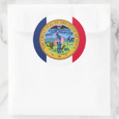 Iowan Vlag & Zegel, Vlag van Iowa Ronde Sticker (Tas)