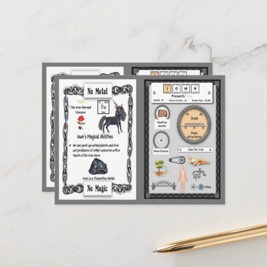 Iown - Iron Horn Unicorn Game Kaart (Voorkant / Achterkant in situ)