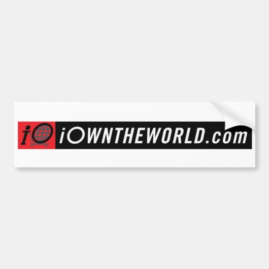 iOwnTheWorldBannerLogo Bumpersticker (Voorkant)