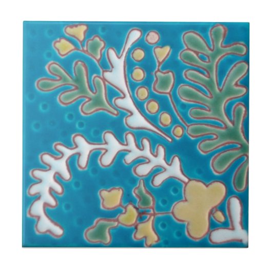 IP009 Indian Paisley Reproduction Antiek Tile Tegeltje (Voorkant)