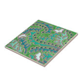 IP018 Indian Paisley Reproduction Antiek Tile Tegeltje (Zijkant)