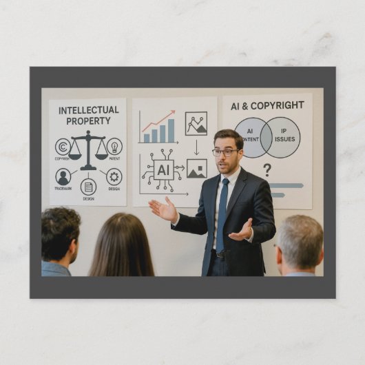 IP, AI en copyright Briefkaart (Voorkant)