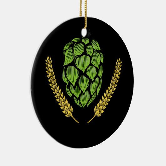 IPA Craft Beer Hops Logo Keramisch Ornament (Rechts)