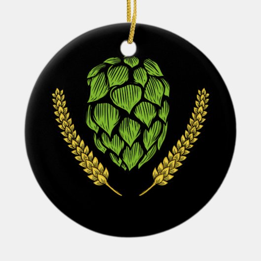 IPA Craft Beer Hops Logo Keramisch Ornament (Voorkant)