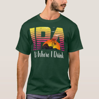 IPA Lot Als ik Drink Grappig Retro Beach Craft T-shirt
