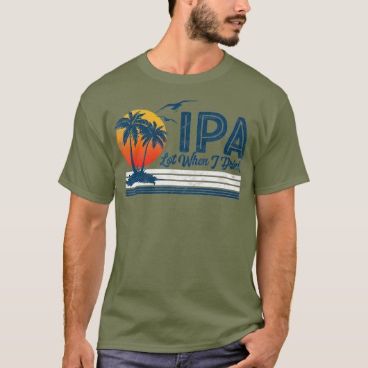 IPA-partij wanneer ik Funny Retro Beach Craft 80s  T-shirt (Voorkant)